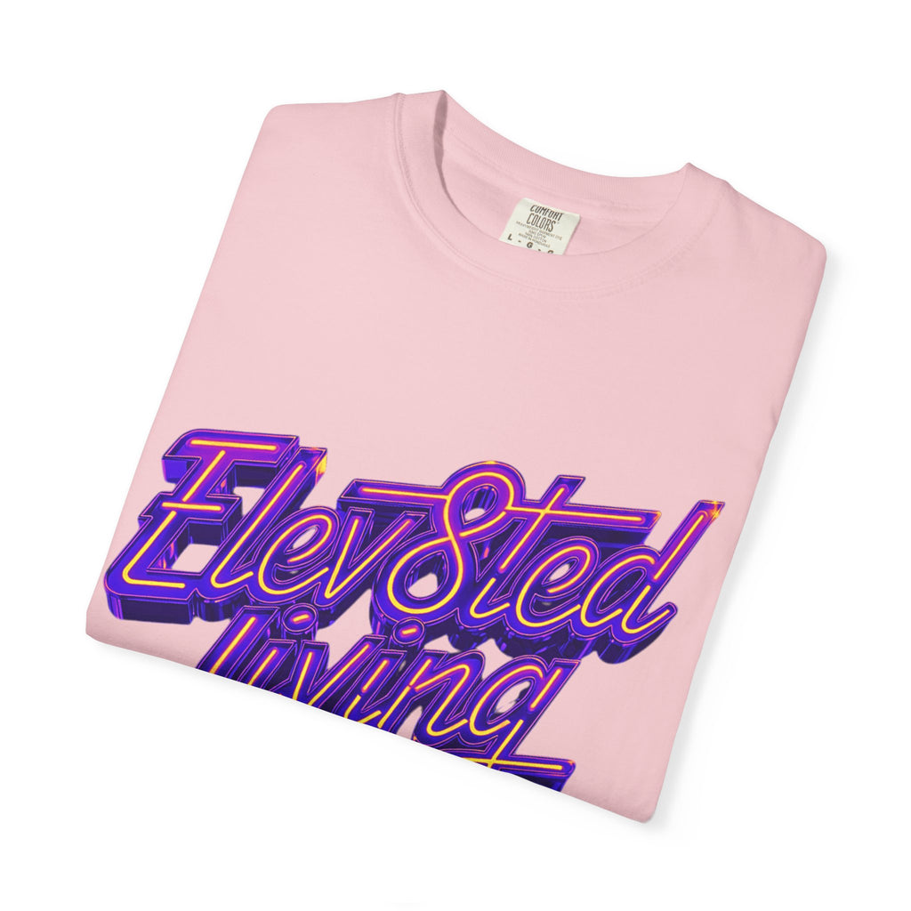 Elev8ted Living Neon Tee — Purple & Yellow Garment-Dyed T-Shirt