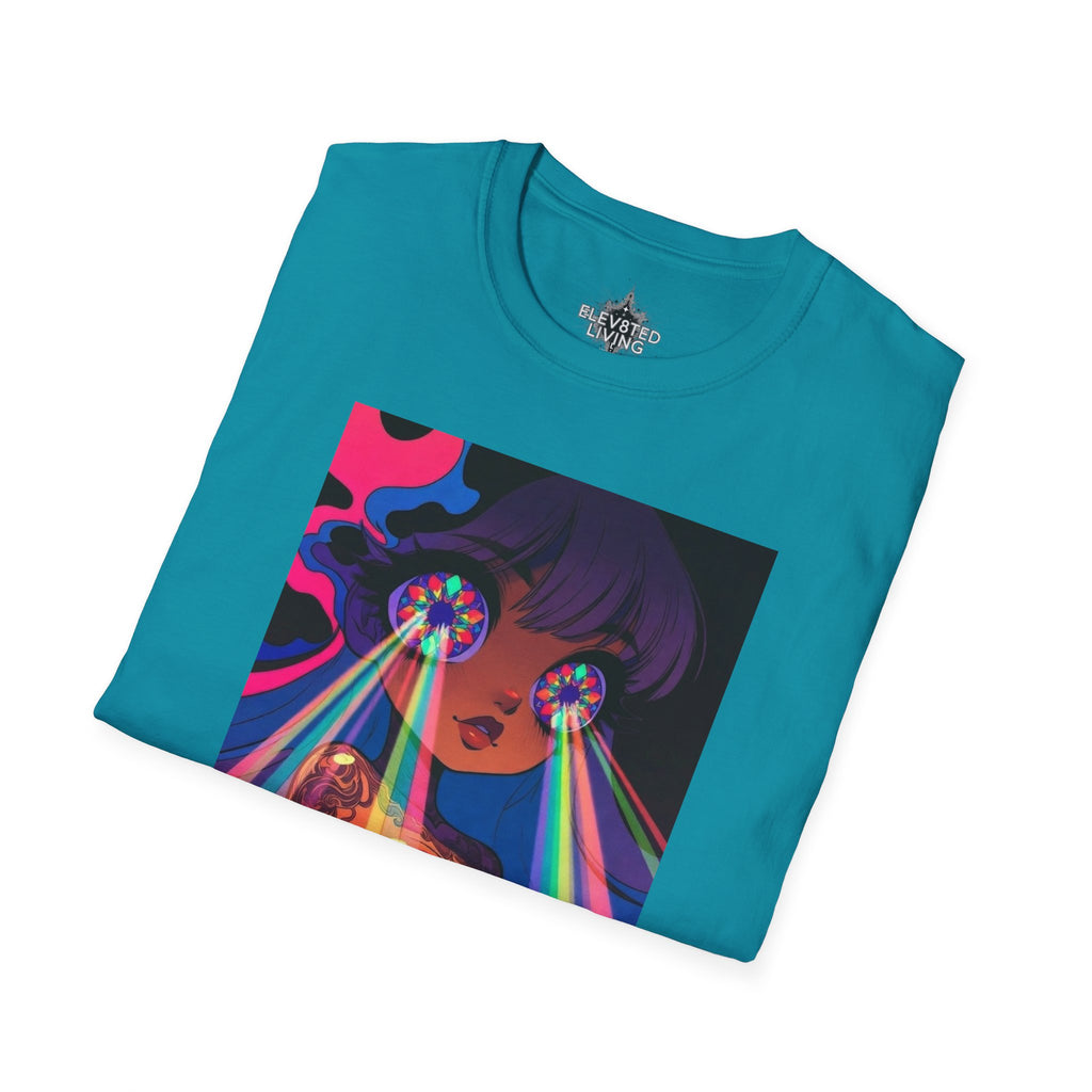 Psychedelic Rainbow Laser Girl T-Shirt