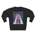 Elev8ted Living Crewneck Sweatshirt — Trippie Girl with Laser Rainbow Eyes