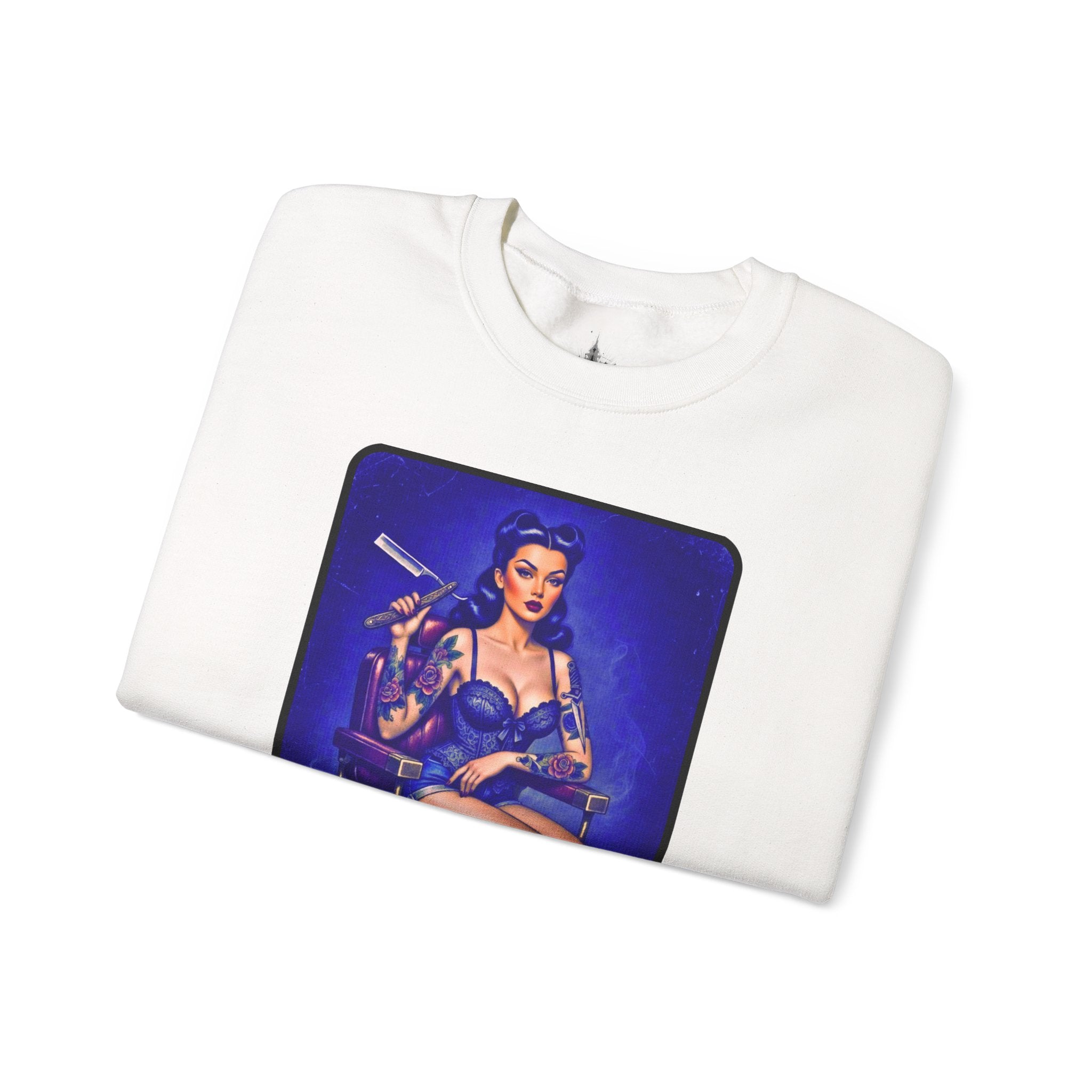Stay Sharp Pinup Barber Crewneck Sweatshirt