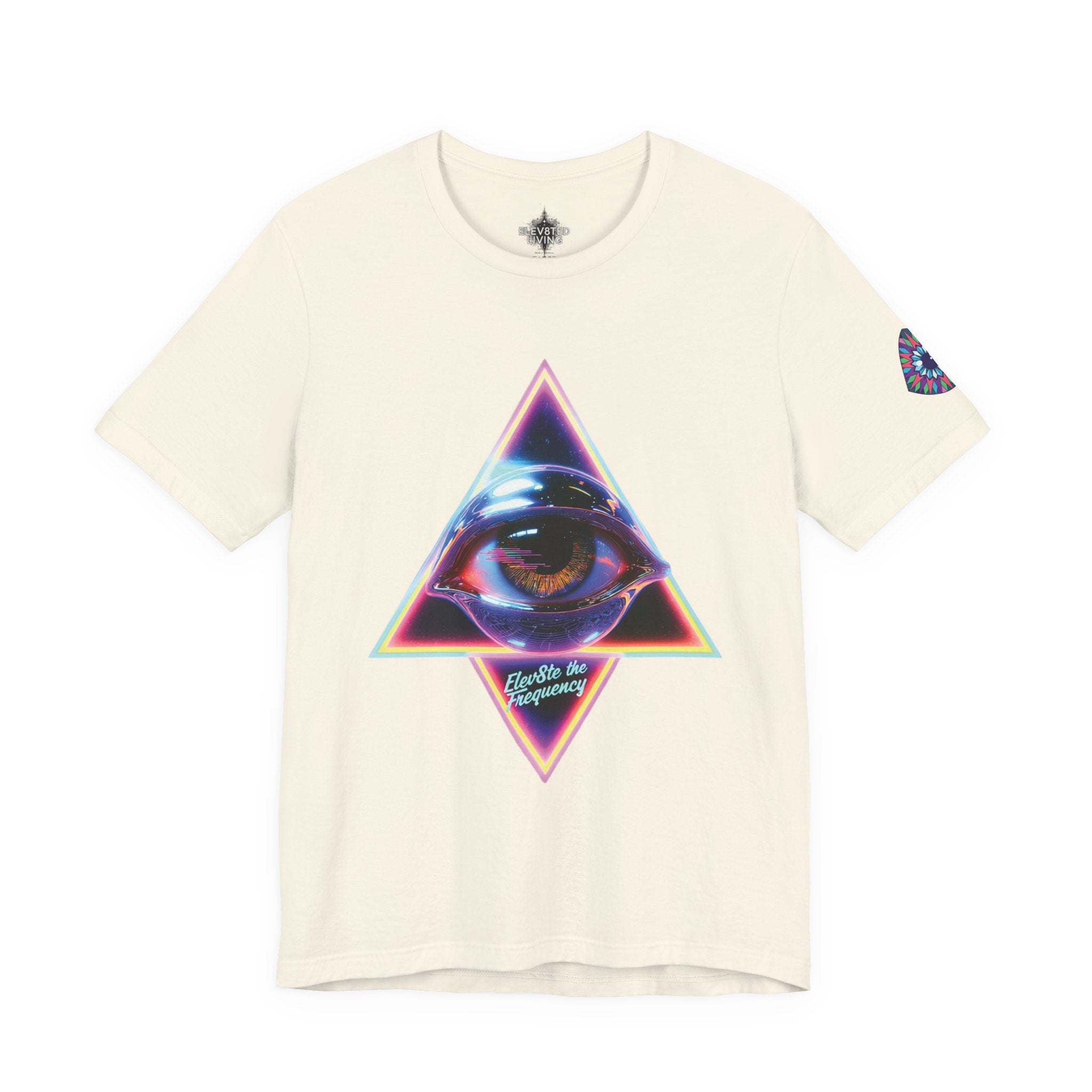 Eye Triangle Graphic Tee — "Elevated Living" Vaporwave T-Shirt