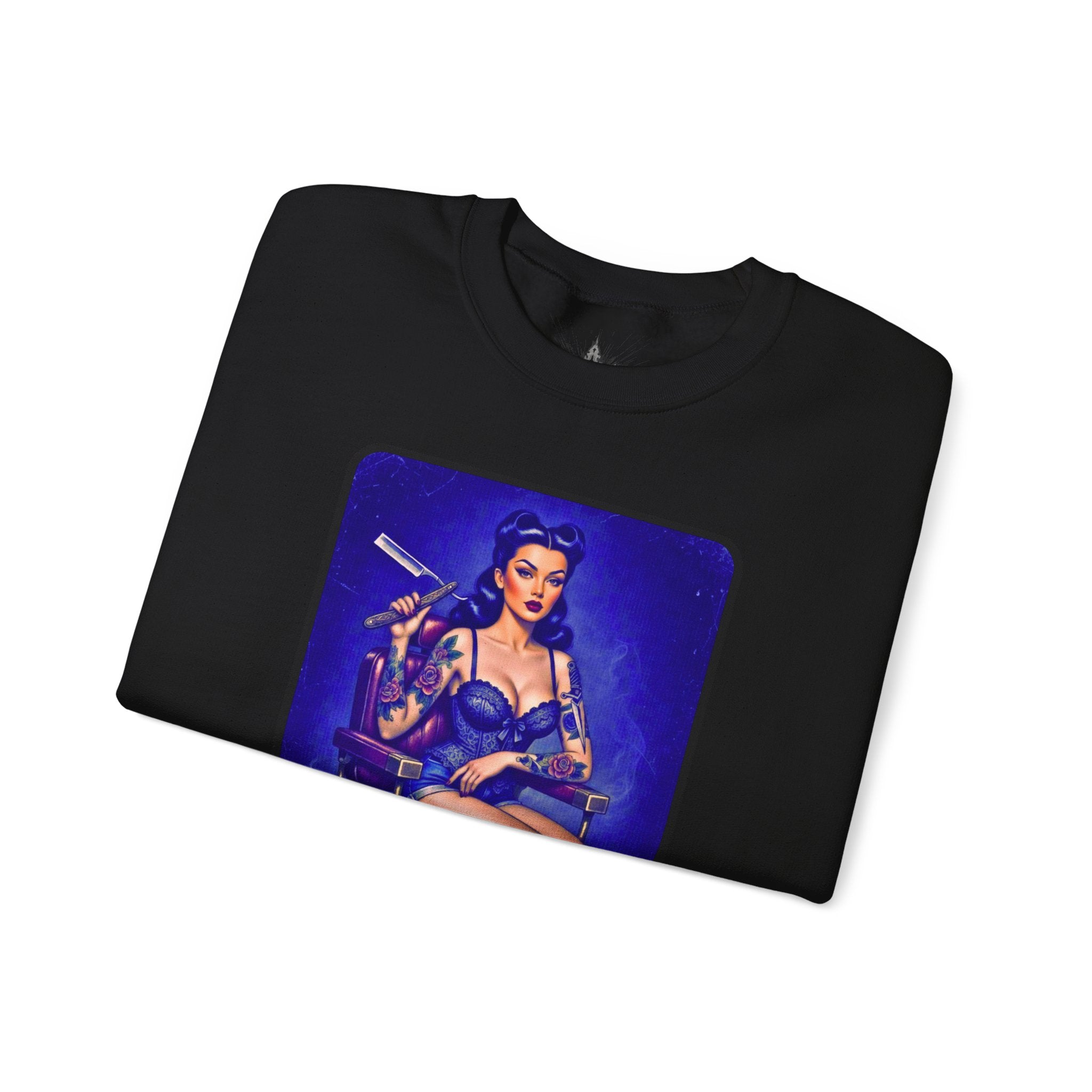 Stay Sharp Pinup Barber Crewneck Sweatshirt