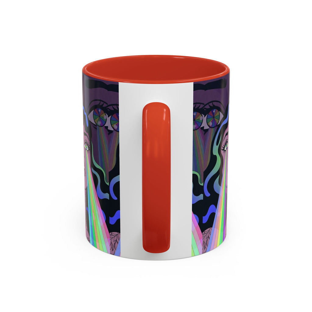 Kaleidoscope Eyes Accent Coffee Mug — Girl Illustration (11/15oz)