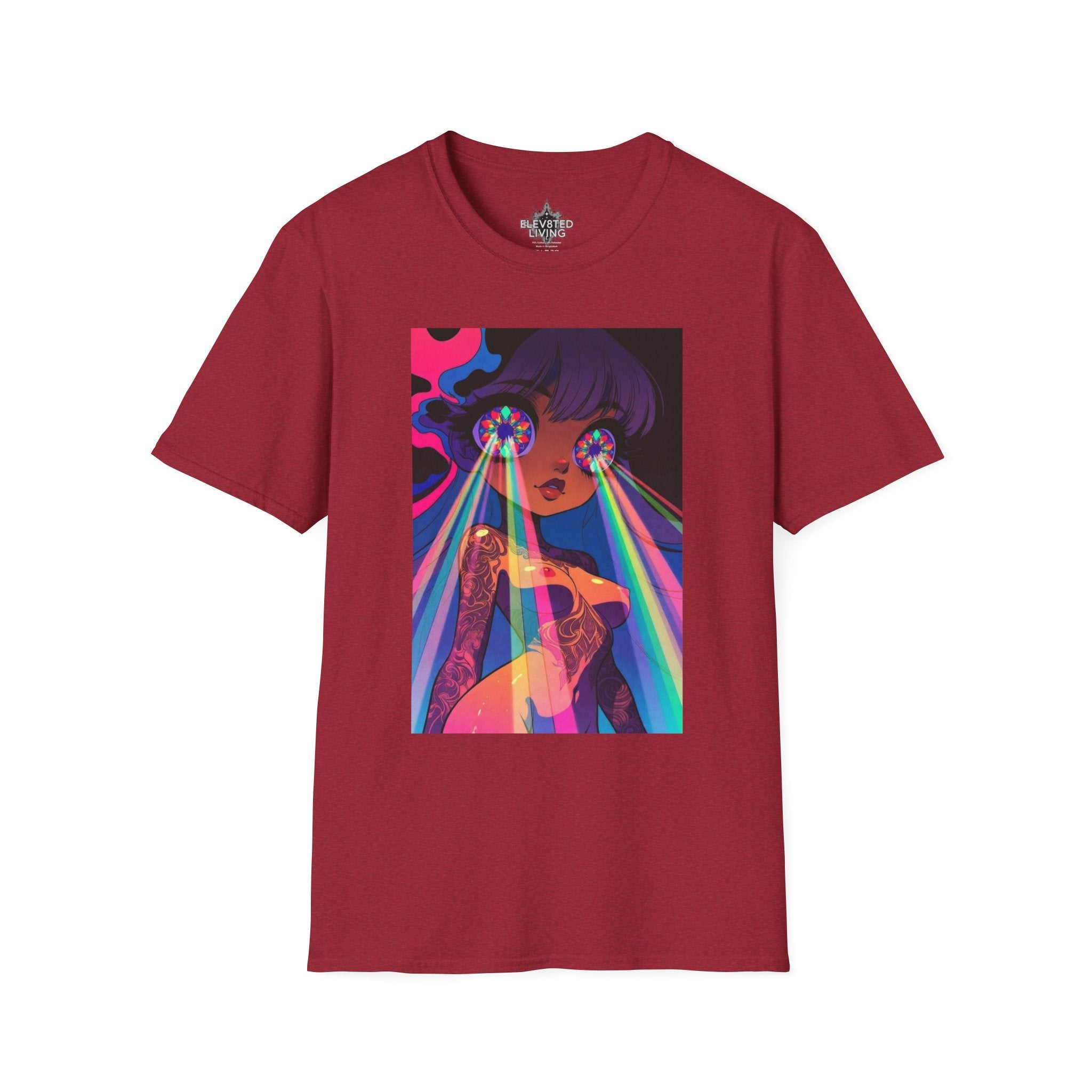 Psychedelic Rainbow Laser Girl T-Shirt