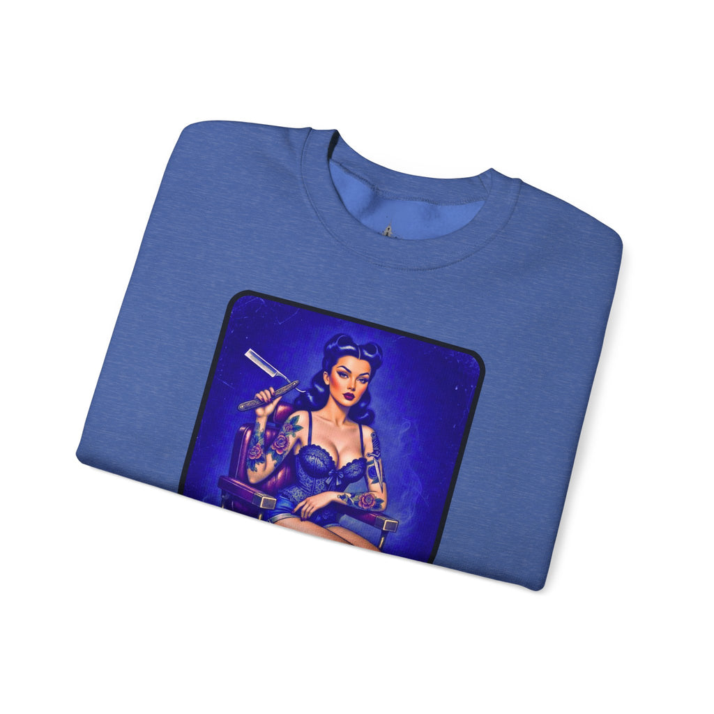 Stay Sharp Pinup Barber Crewneck Sweatshirt