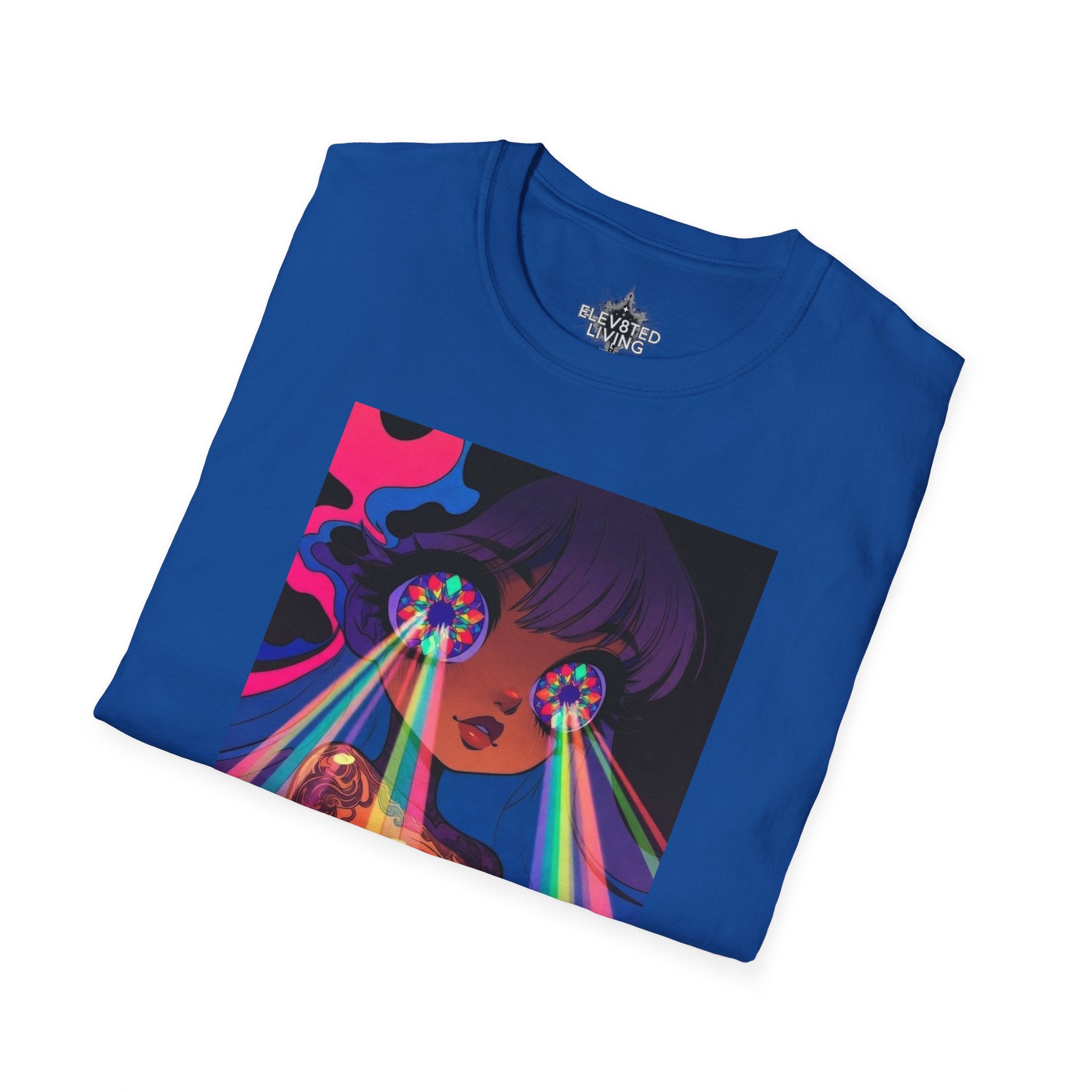 Psychedelic Rainbow Laser Girl T-Shirt
