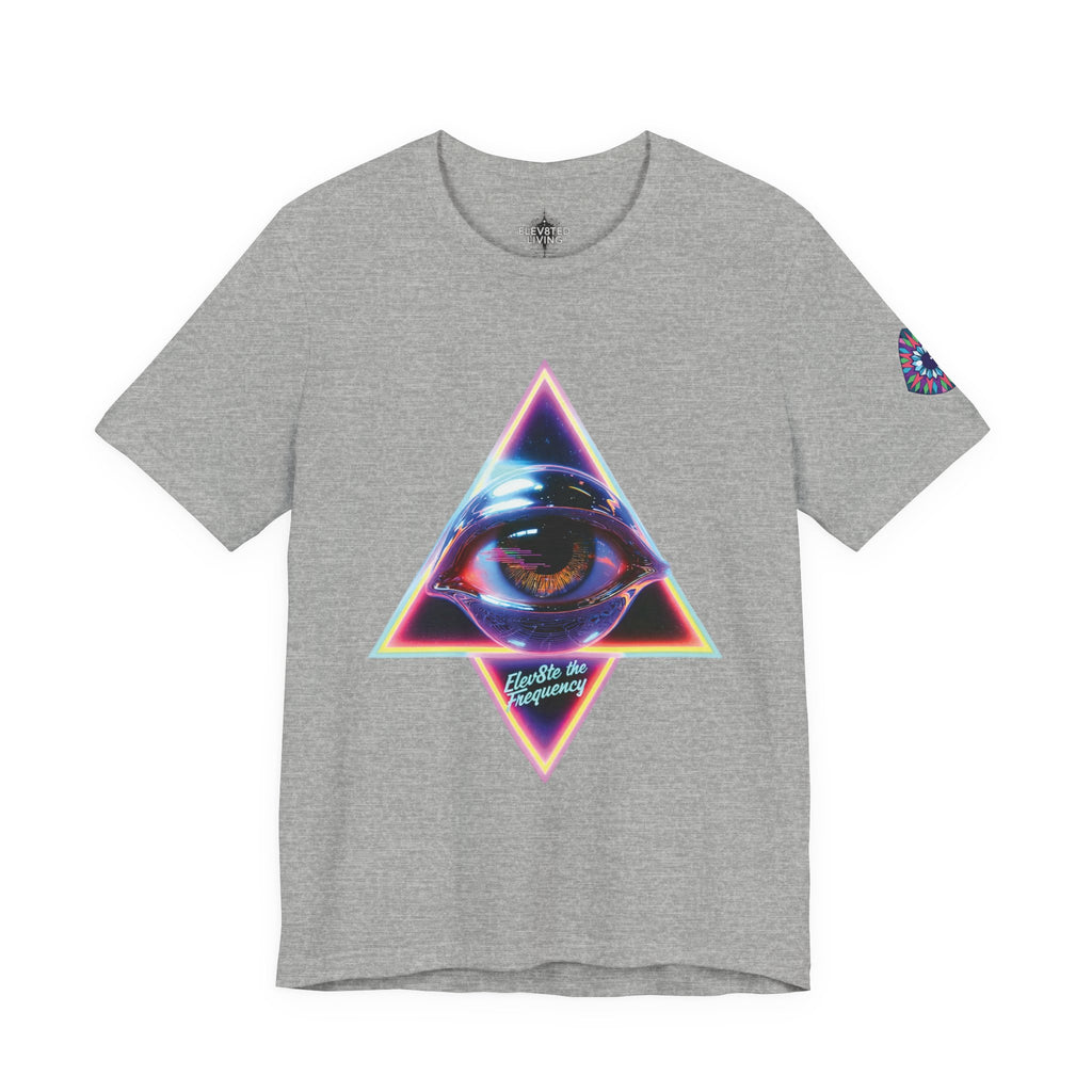 Eye Triangle Graphic Tee — "Elevated Living" Vaporwave T-Shirt