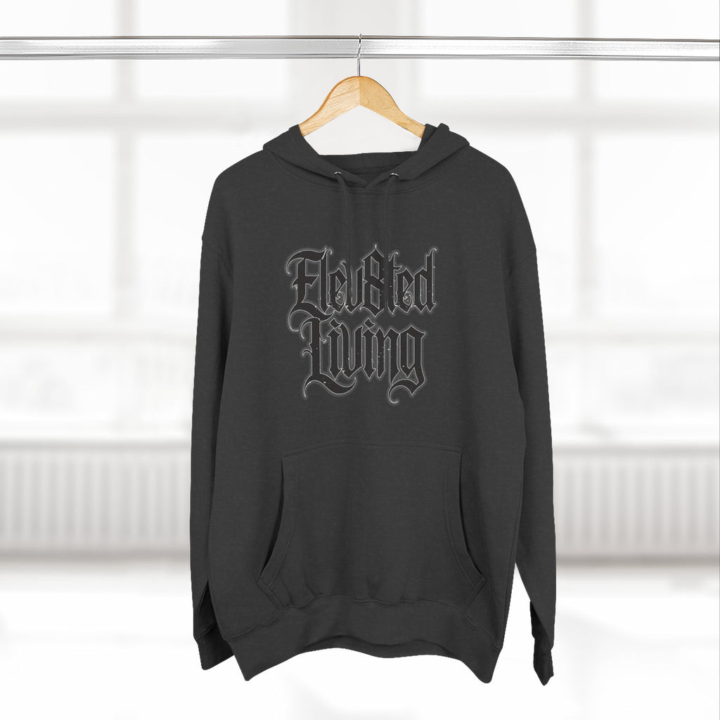 Elev8ted Living Tattoo Pin-Up Hoodie — Snake & Gothic Script
