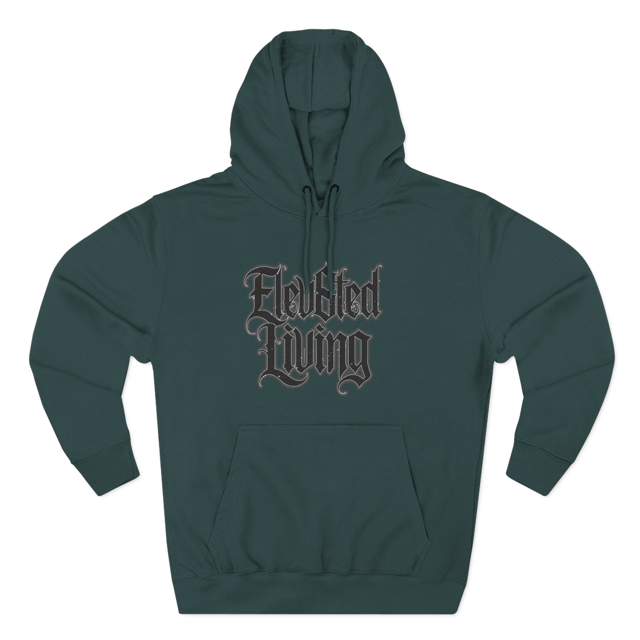 Elev8ted Living Tattoo Pin-Up Hoodie — Snake & Gothic Script