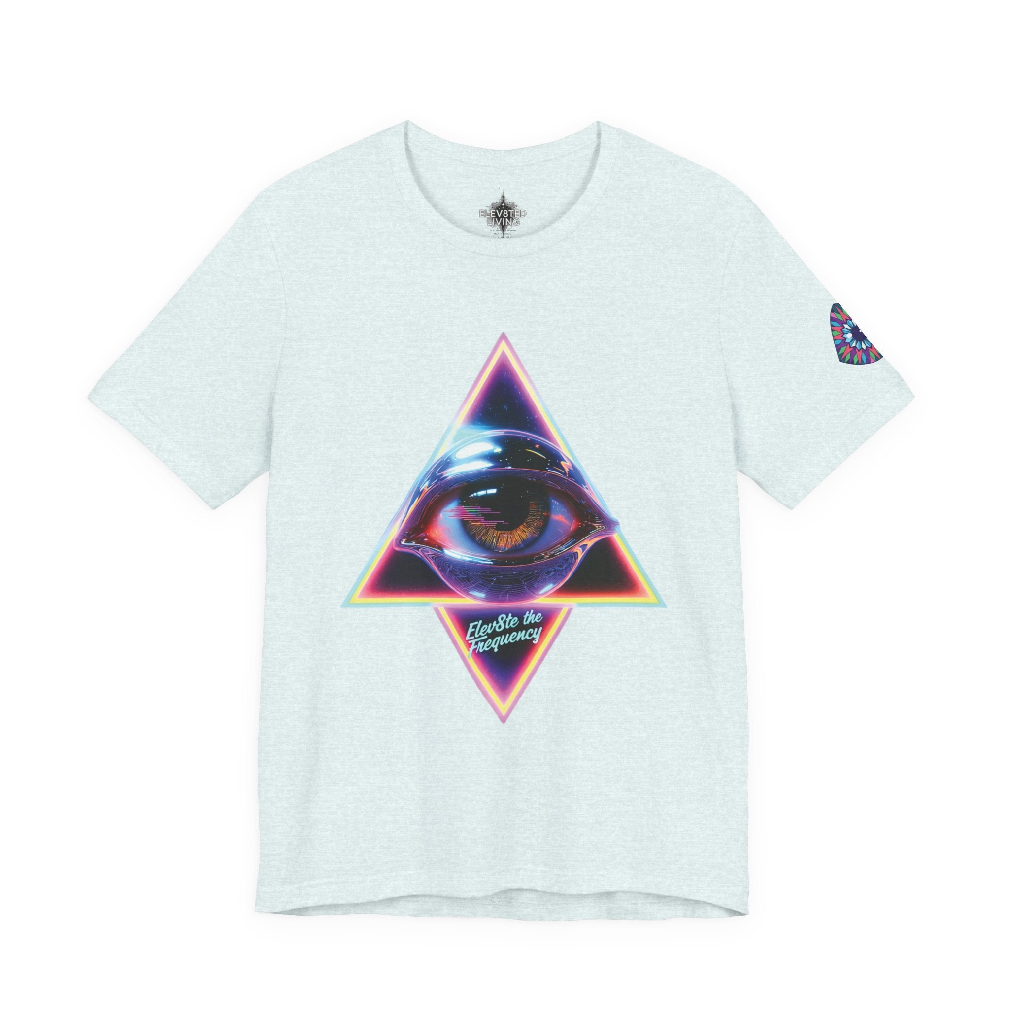 Eye Triangle Graphic Tee — "Elevated Living" Vaporwave T-Shirt