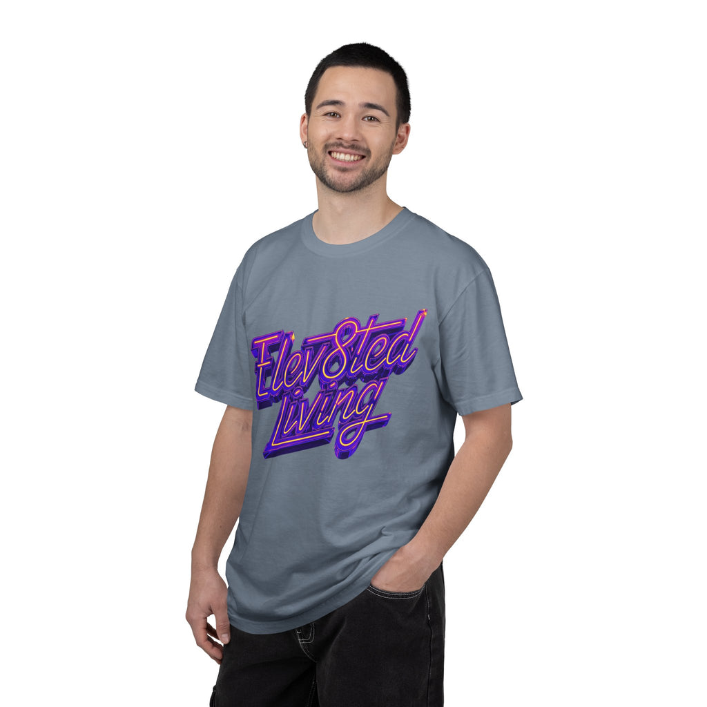 Elev8ted Living Neon Tee — Purple & Yellow Garment-Dyed T-Shirt