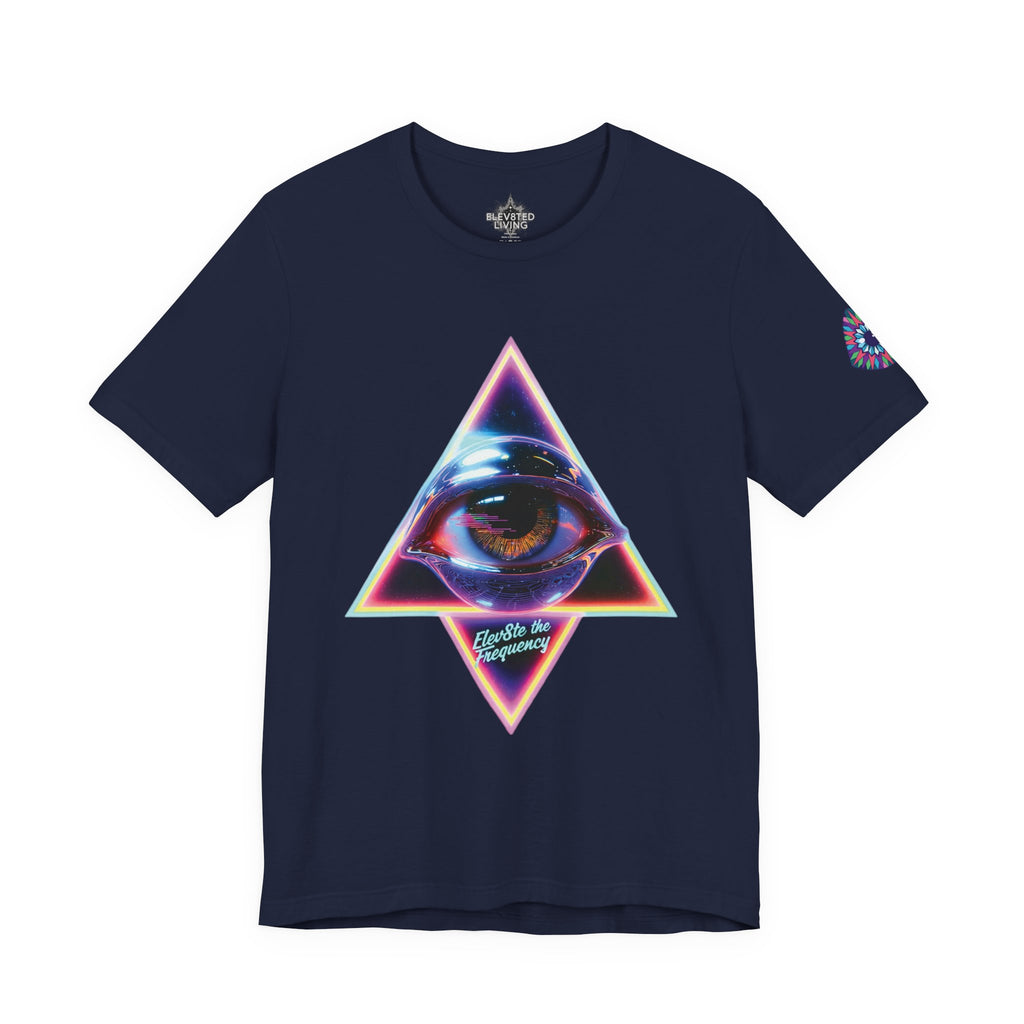Eye Triangle Graphic Tee — "Elevated Living" Vaporwave T-Shirt