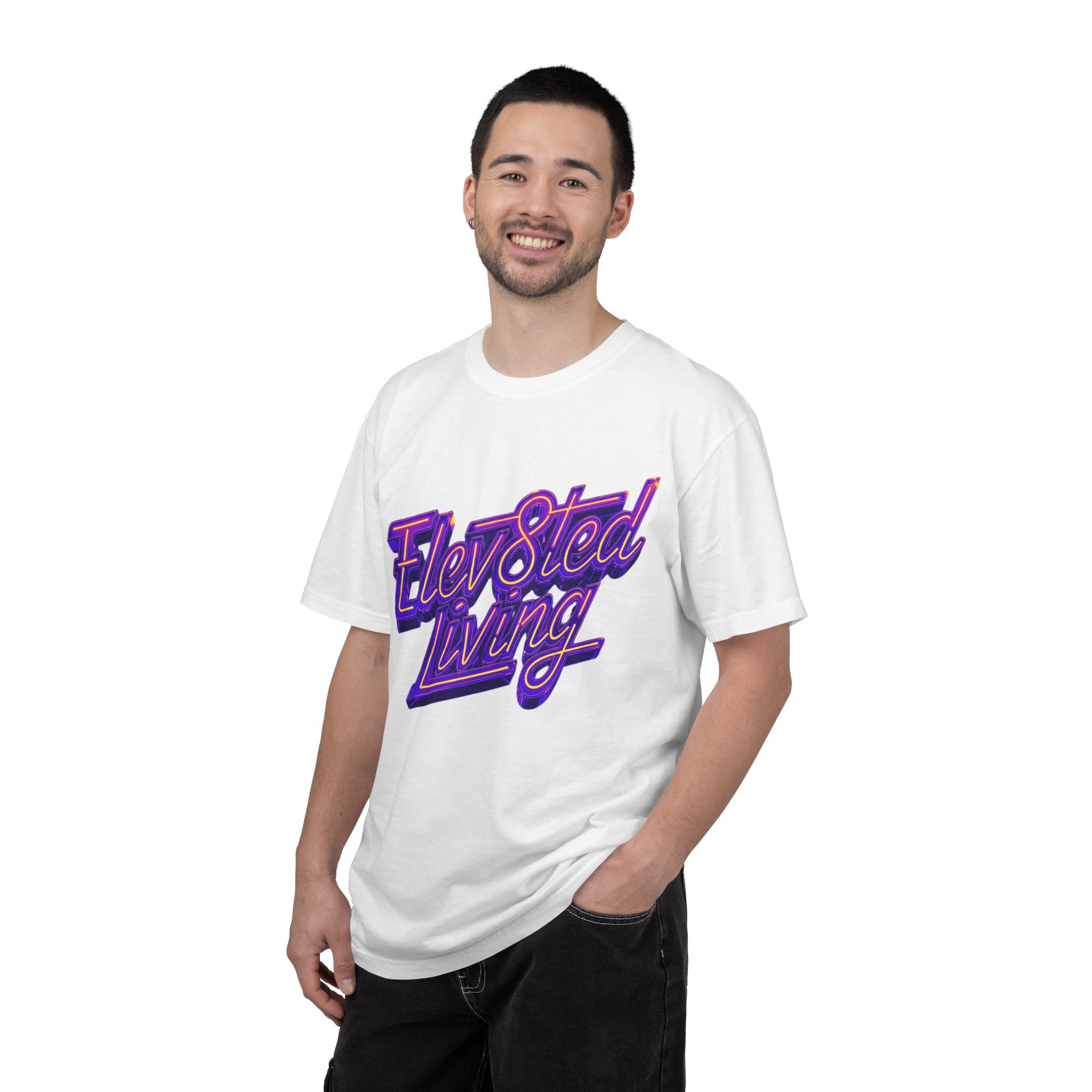 Elev8ted Living Neon Tee — Purple & Yellow Garment-Dyed T-Shirt