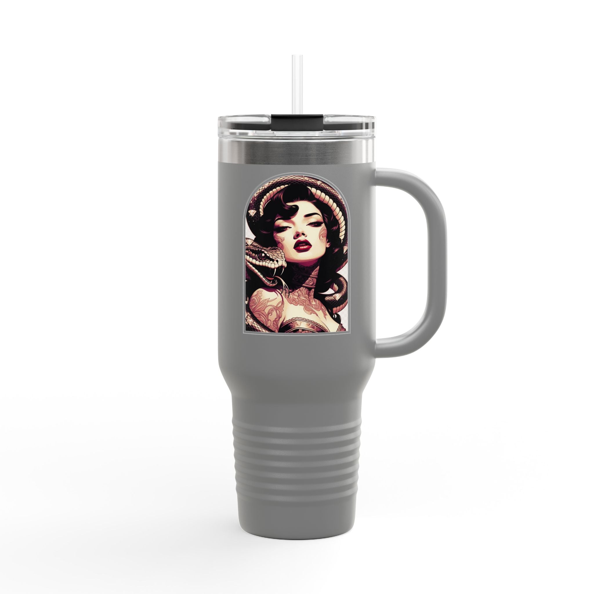 40oz Insulated Travel Mug — Woman with Snake Illustration (Elev8ted Living)