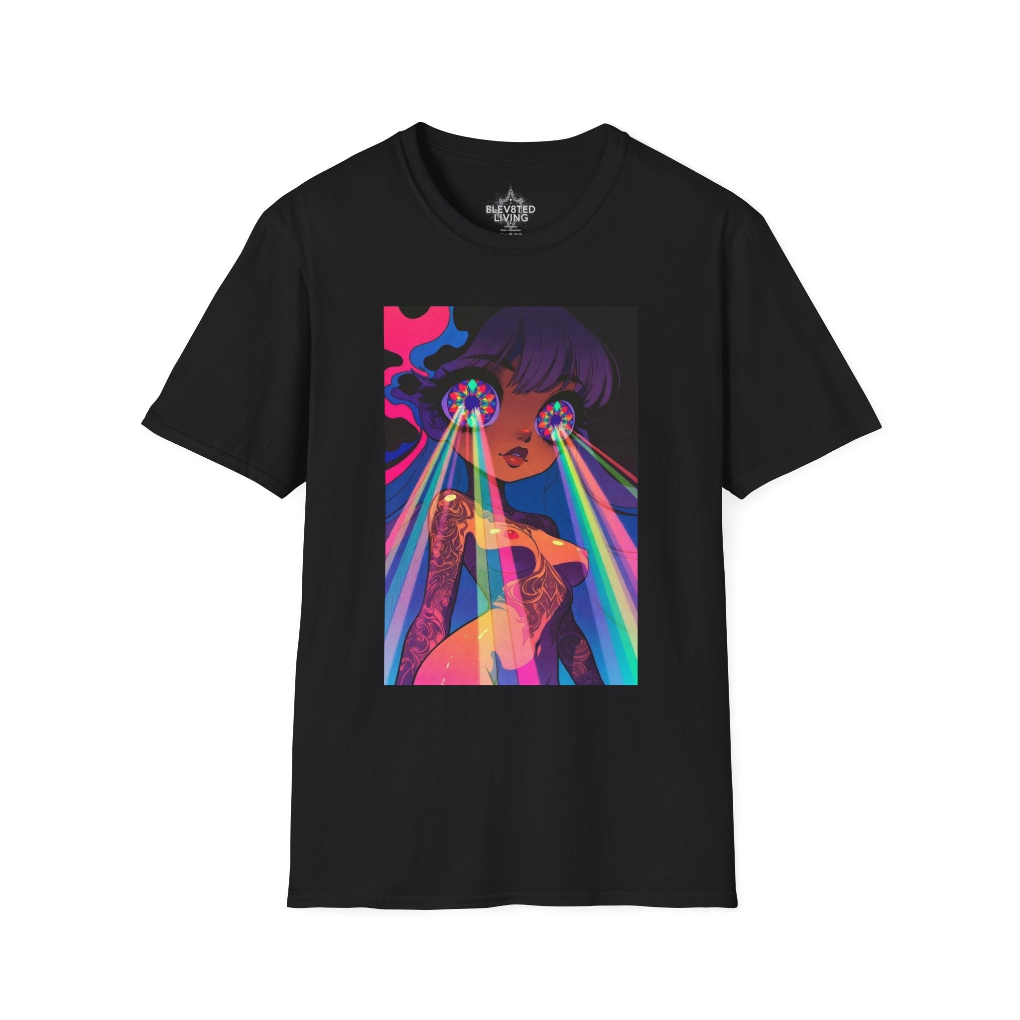 Psychedelic Rainbow Laser Girl T-Shirt