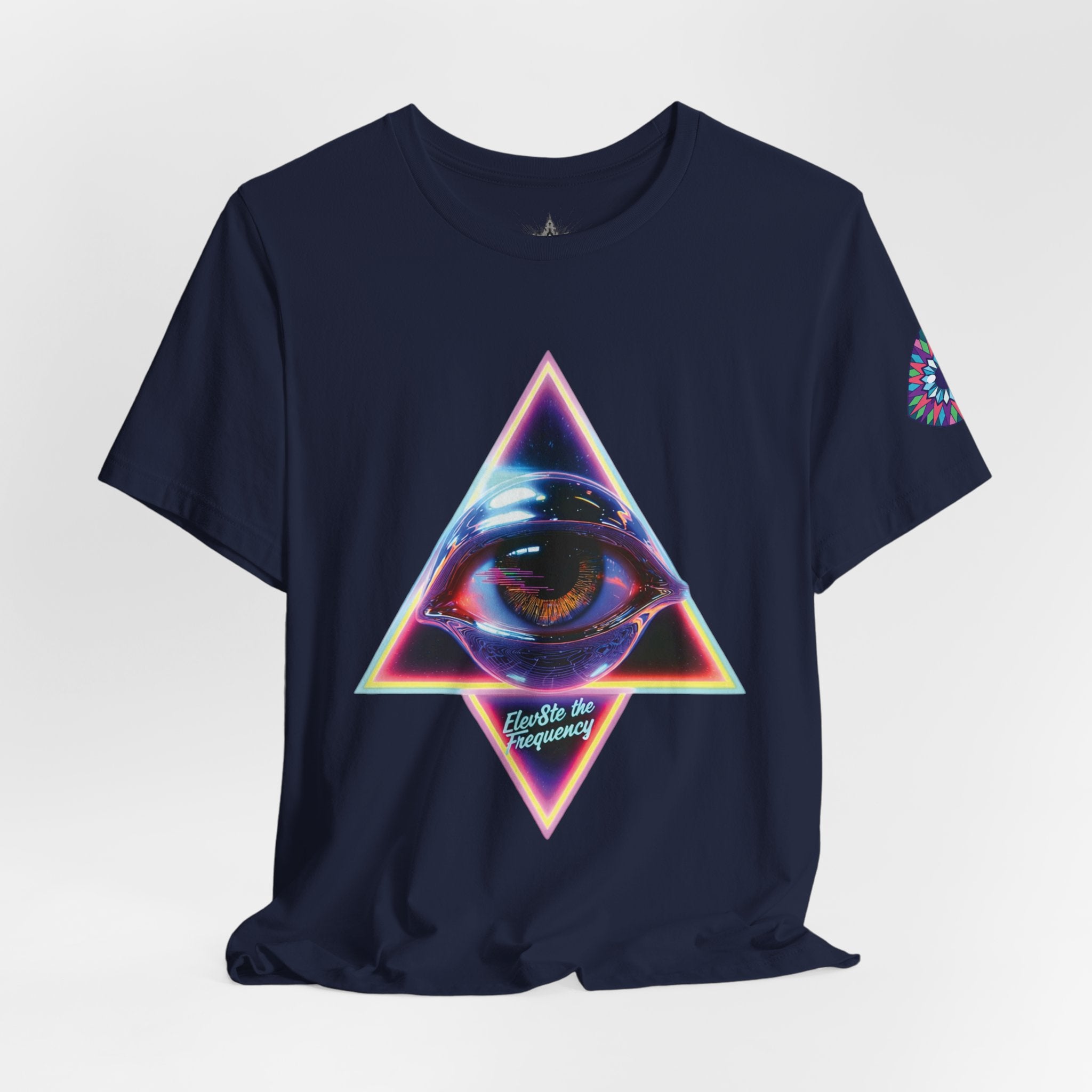 Eye Triangle Graphic Tee — "Elevated Living" Vaporwave T-Shirt