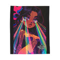 Velveteen Plush Blanket — ELEV8TED LIVING Girl with Rainbow Laser Eyes