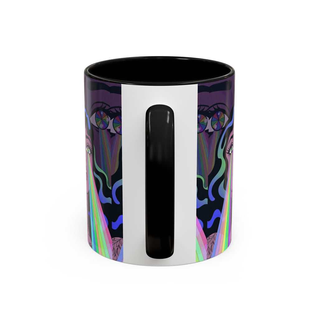 Kaleidoscope Eyes Accent Coffee Mug — Girl Illustration (11/15oz)