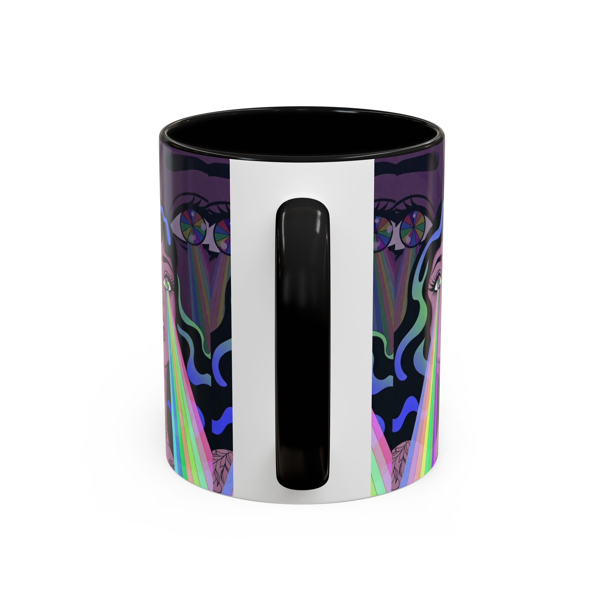Kaleidoscope Eyes Accent Coffee Mug — Girl Illustration (11/15oz)
