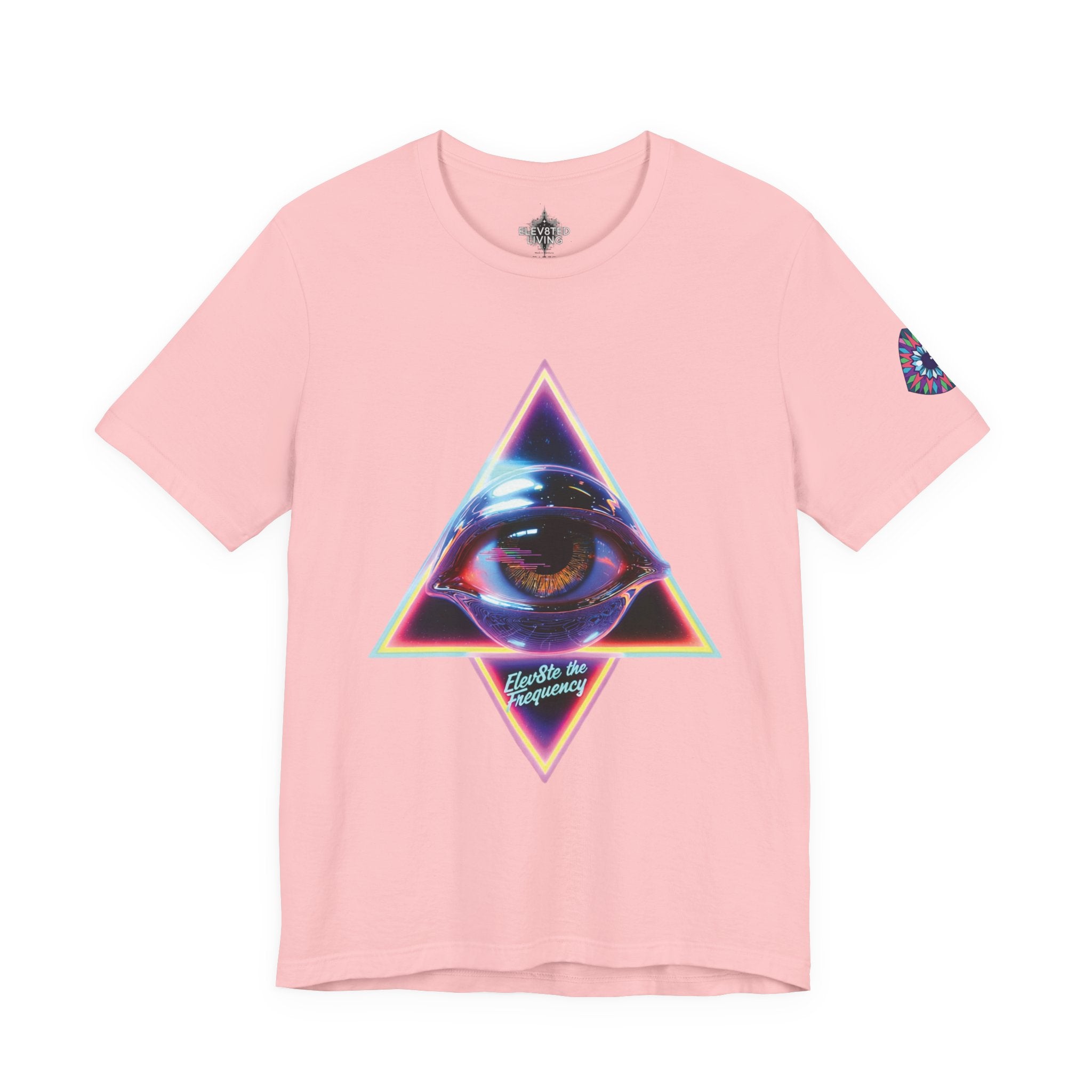 Eye Triangle Graphic Tee — "Elevated Living" Vaporwave T-Shirt