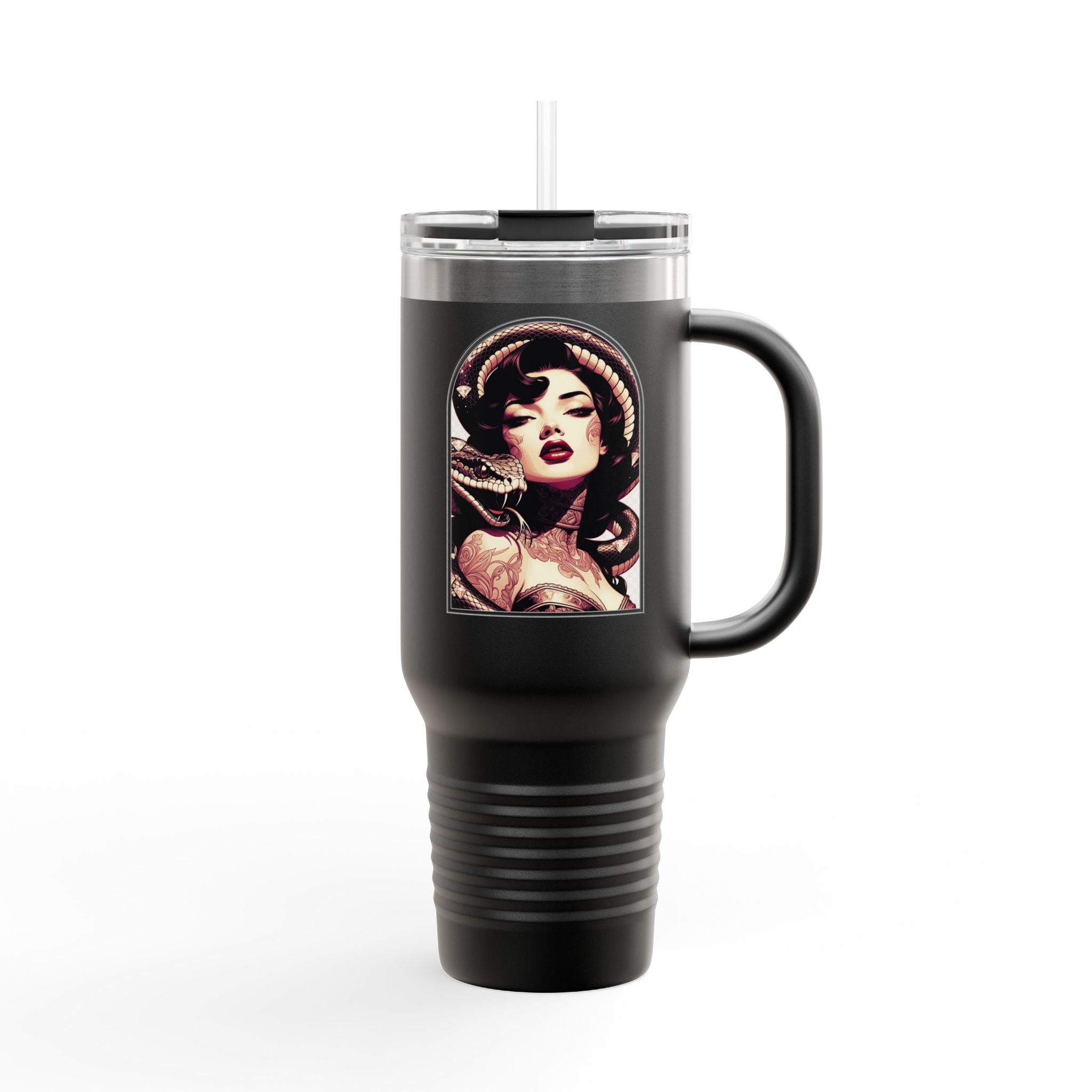 40oz Insulated Travel Mug — Woman with Snake Illustration (Elev8ted Living)
