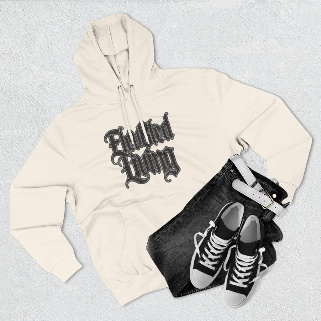 Elev8ted Living Tattoo Pin-Up Hoodie — Snake & Gothic Script