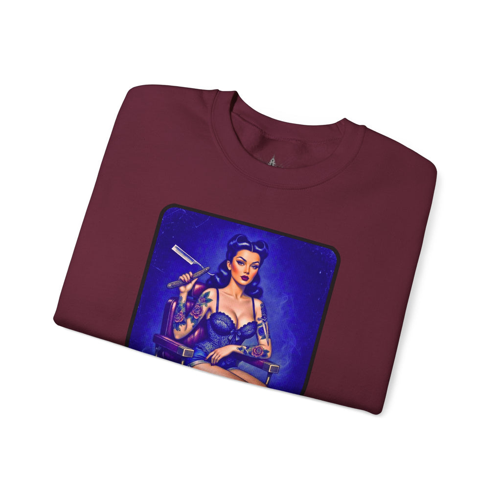 Stay Sharp Pinup Barber Crewneck Sweatshirt