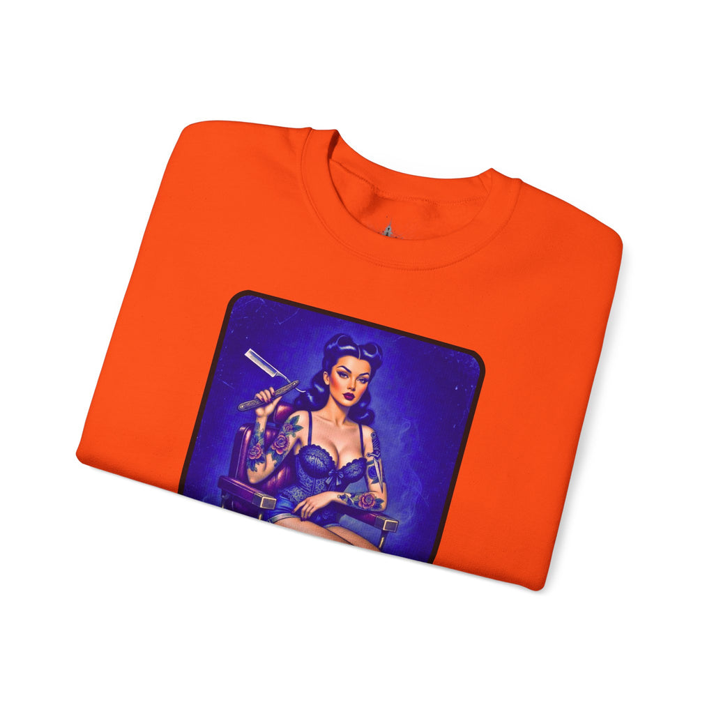 Stay Sharp Pinup Barber Crewneck Sweatshirt