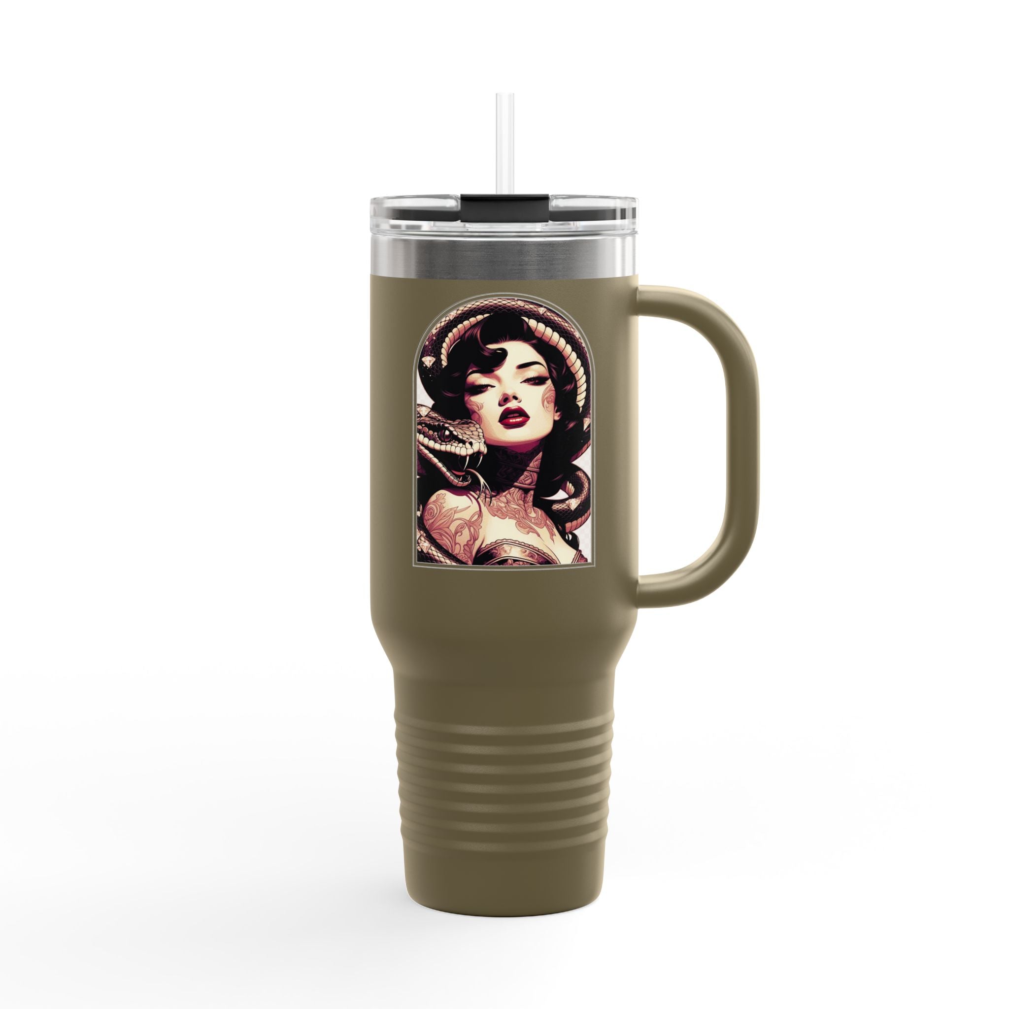 40oz Insulated Travel Mug — Woman with Snake Illustration (Elev8ted Living)