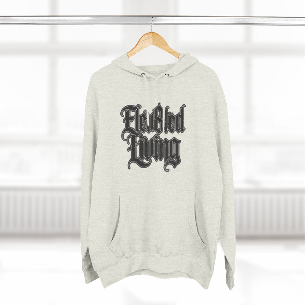 Elev8ted Living Tattoo Pin-Up Hoodie — Snake & Gothic Script
