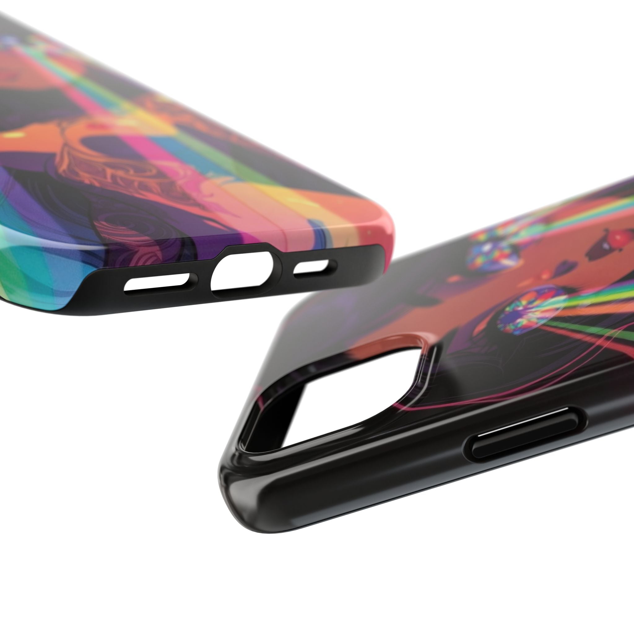Psychedelic Rainbow Gaze Phone Case | Neon Portrait, Vaporwave Art