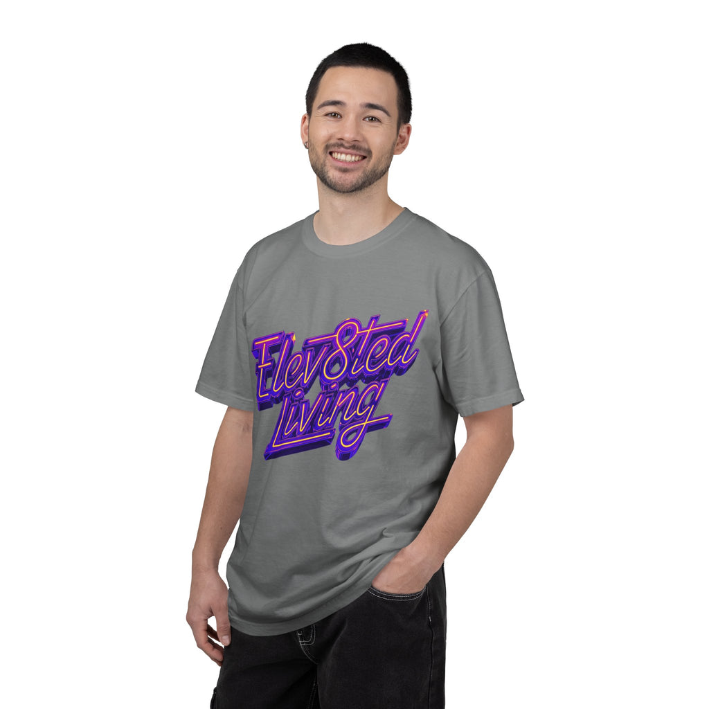 Elev8ted Living Neon Tee — Purple & Yellow Garment-Dyed T-Shirt