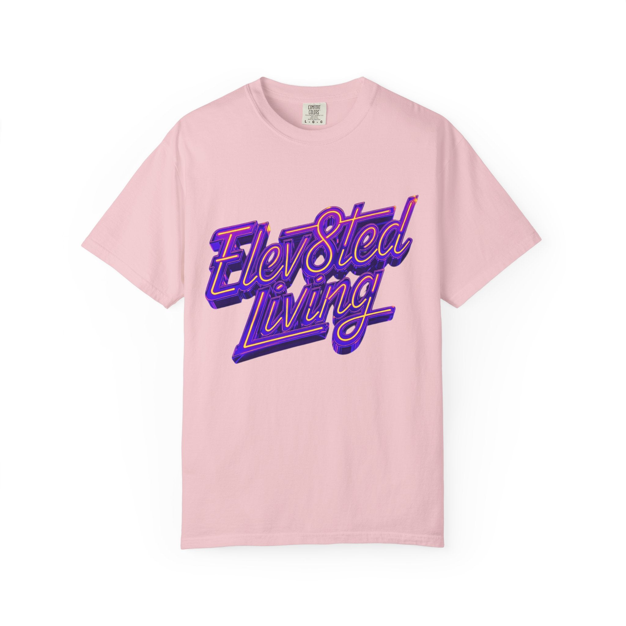 Elev8ted Living Neon Tee — Purple & Yellow Garment-Dyed T-Shirt