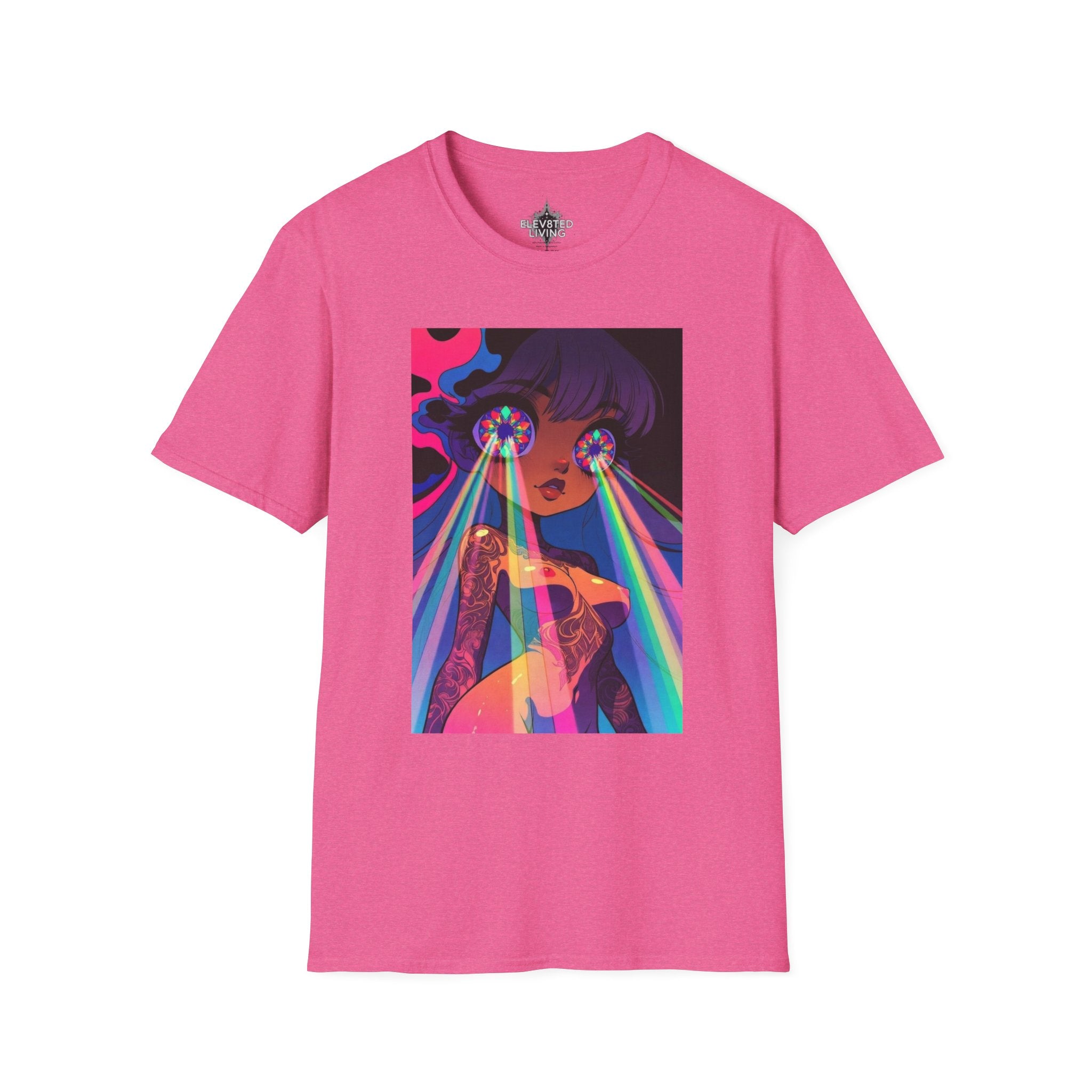 Psychedelic Rainbow Laser Girl T-Shirt